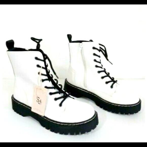 Sincerly Jules Shoes Sincerely Jules Copy Combat White Boots Poshmark